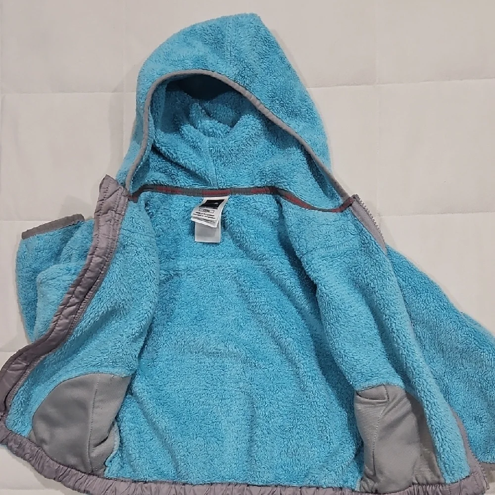 The North Face Kids Blue Fleece Hoodie Jacket Coat - Picture 8 of 10